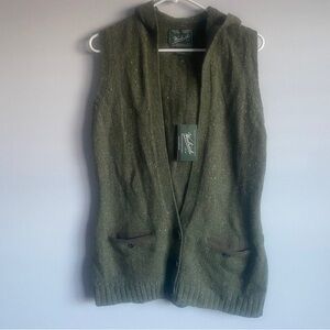 Women's Green Hooded Sweater Vest